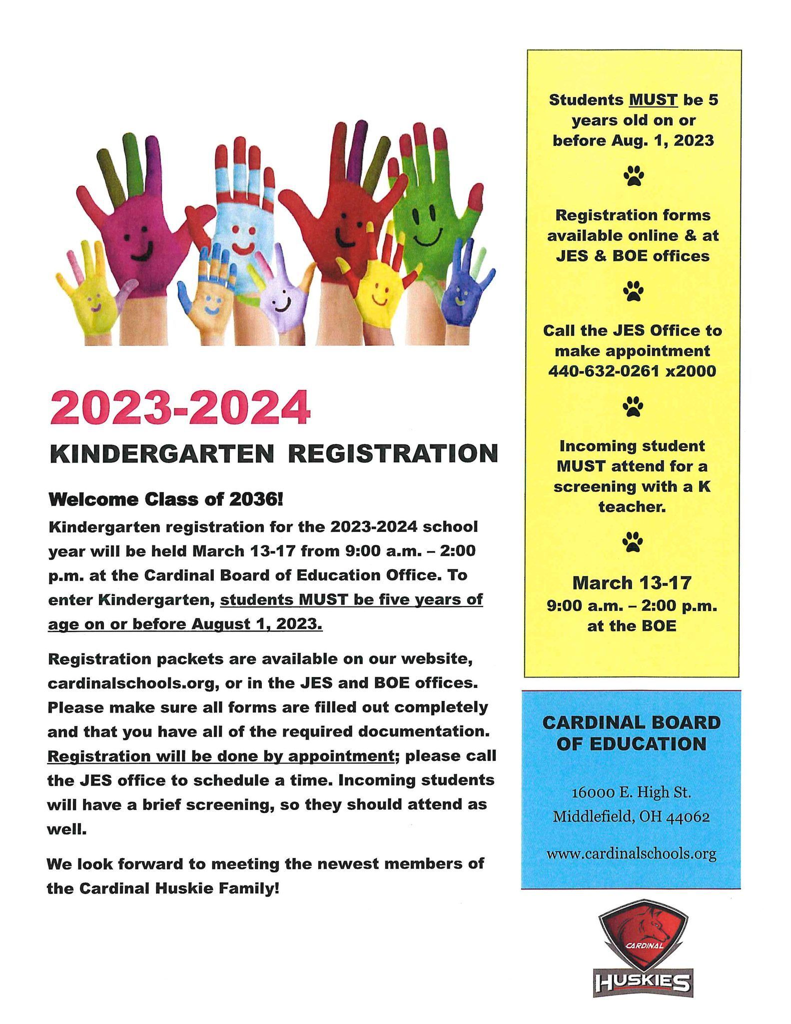 Kindergarten Registration 20232024 Mifeed
