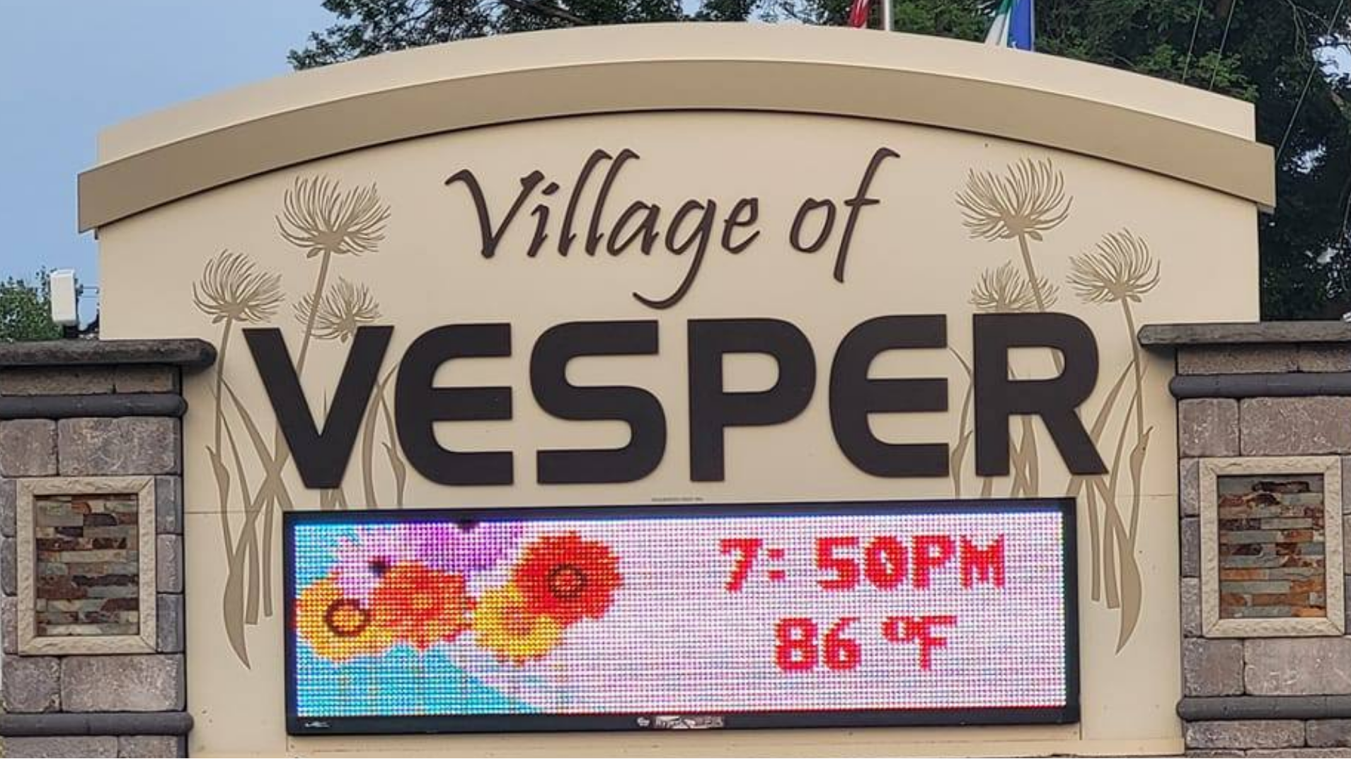 Village Of Vesper, Welcome Sign Photo