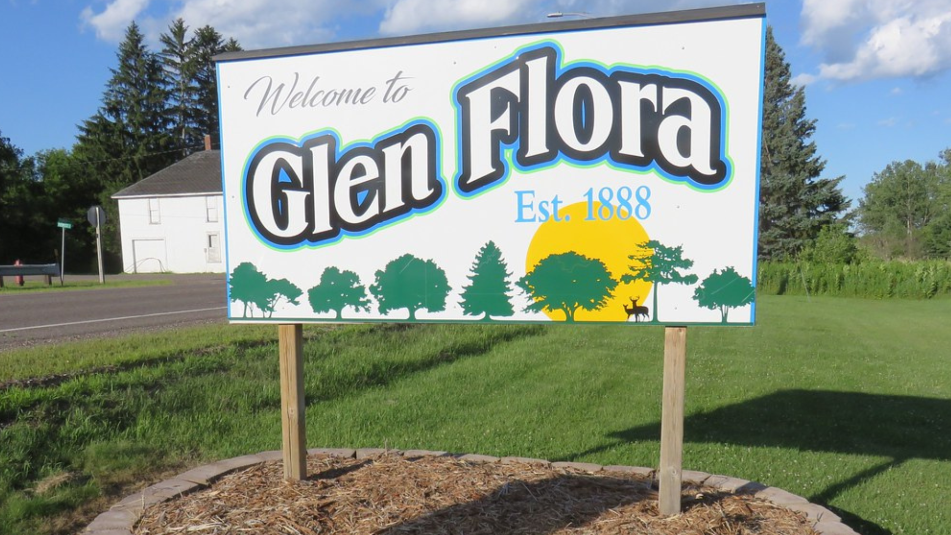 Village of Glen Flora, town welcome sign